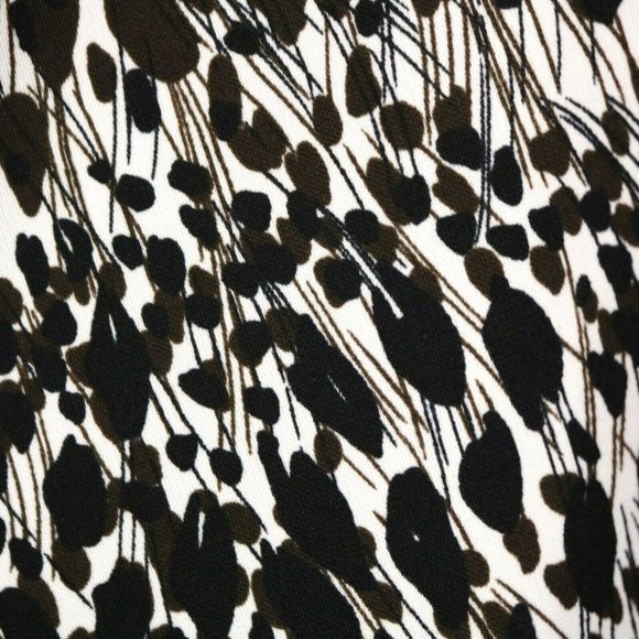 Ann Taylor A-Line Skirt‎ White Brown Black Stretch L Large - Picture 10 of 11